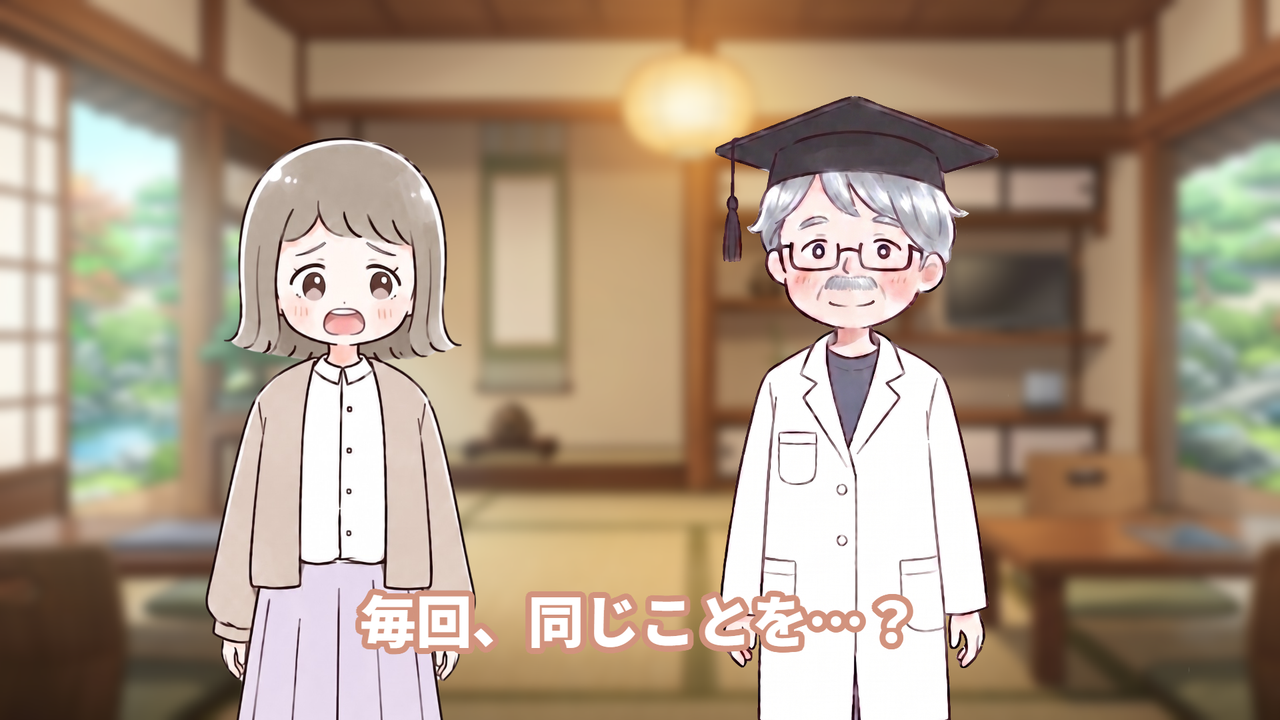 ④同じ注意を何度も繰り返す（動画で実際に使った画面）